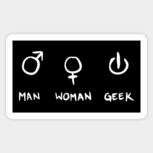 Symbols For Man, Woman & Geek Sticker by VintageArtwork